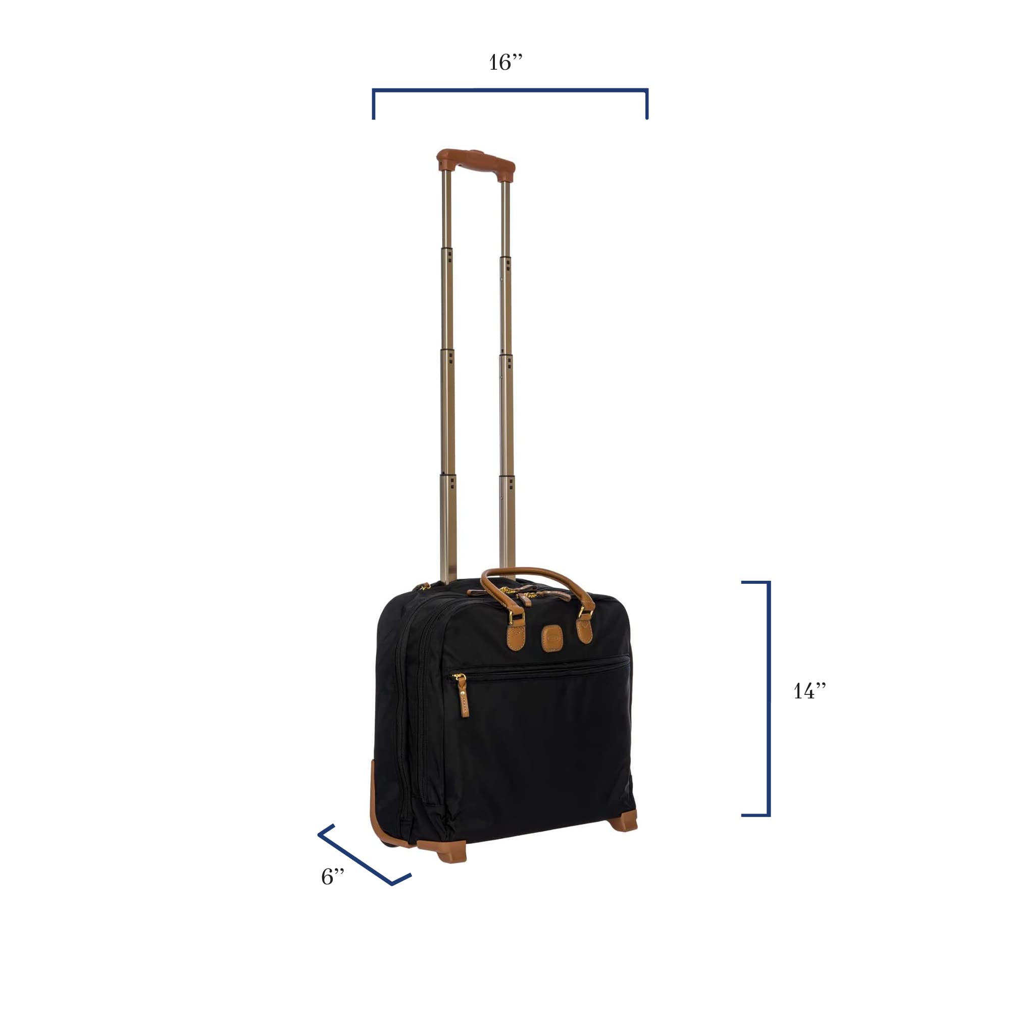 Bric's X-Bag/X-Travel 2.0 - Pilot Bag - Rolling Carry On Luggage - Business - 14 x 15.5-Inch Luggage Laptop Bag, Black