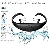 Tayogo 8GB Swimming Waterproof MP3 Player, IPX8 Waterproof Swimming Headphones, Work for 6-8 Hours Underwater 10FT, with Shuffle Feature - Black