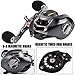 Sougayilang Baitcasting Fishing Reel with Stainless Steel Bearings, Super Drag, Magnetic Tuned Dual Brakes Fishing Reels for Bass Crappies Perch Trout Walleyes and More