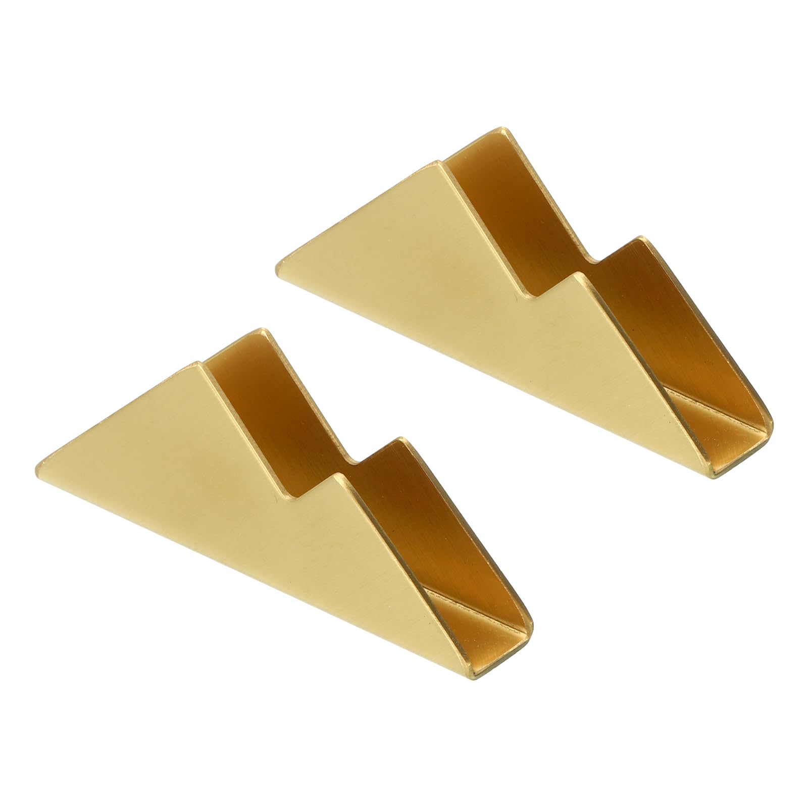 PATIKIL Business Card Holder for Desk, 2 Pack Metal Business Card Holders Stainless Steel Card Stand Organizer Cards Display for Office Exhibition, Gold Tone