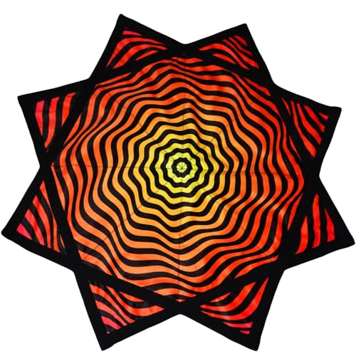 BVCY Flow Star Beginners Easy Spinning Cloth to Rotate Sided Print Double Stitched Flow Toy Fingertip Rotating Flow Toy Dapo Star Orange (Style-10)