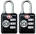 TSA Lock Heavy Duty 3 Digit Combination Luggage Padlock Travel Security Approved (Black Two Pack)