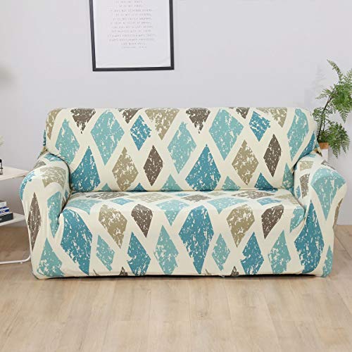 FORCHEER Stretch Sofa Slipcover Printed Plaid Pattern Couch Cover Polyester Spandex Fabric Furniture Pet Protector for Living Room (Sofa,#Pattern Floral 16) - Thumbnail 2