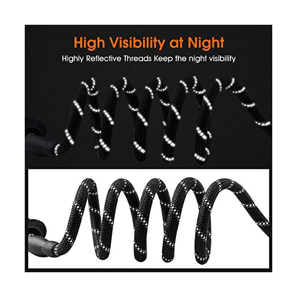 JBYAMUK-5-FT-Strong-Dog-Lead-with-Comfortable-Padded-Handle-and-Highly-Reflective-Threads-for-Small-Medium-and-Large-Dogs-5-FT-Black JBYAMUK 5 FT Strong Dog Lead with Comfortable Padded Handle and Highly Reflective Threads for Small, Medium and Large…