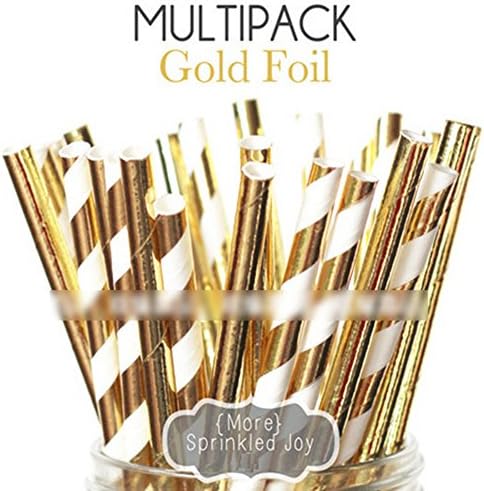 olyclass Biodegradable Paper Straw for Birthdays, Weddings, Baby Showers, Celebrations and Partie Candy color