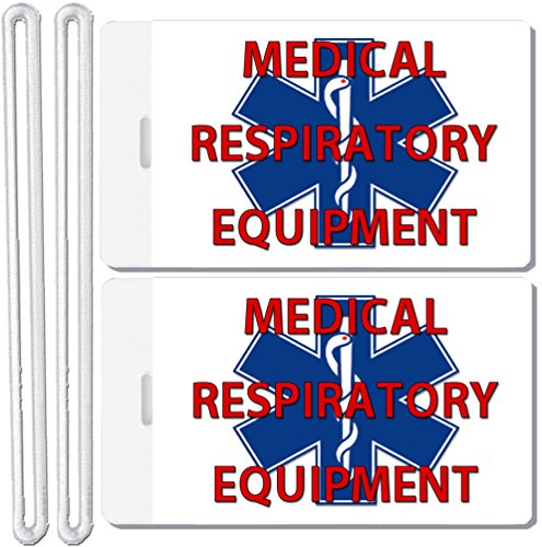 2x Medical Respiratory Equipment Identification Luggage Tags TSA Carry-On CPAP BiPAP Sleep APNEA POC