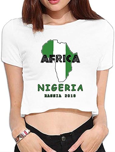 XIA WUEY Nigeria Soccer Russia 2018 Womens Loose Short Sleeve Casual Crop T-Shirt Boxy Graphic Tee Tops Blouse