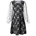 Fudule Women Dresses, Women Halloween Dresss Women Loose Halloween Party Cobweb Print Yarn Long Sleeves Mini Dresses