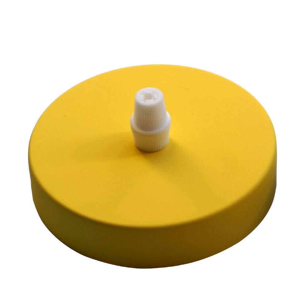 Ceiling Rose Light Fitting Metal Yellow Cover Plate Canopy – E27 Screw Pendant Lamp Holder – 10cm Diameter x 2.5cm Height – Yellow Base for Hanging Lights – Ideal for Pendant Lights & Chandeliers