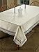 HomeCrate Flower Bow tablecloths, 54 in x 72 in, Beige