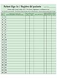 AMZfiling Bilingual Patient Sign in Sheets in English and Spanish (Green)- HIPAA Compliant, 250/Package