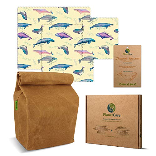 Top quality WAXED CANVAS LUNCH BAG & BEESWAX WRAPS Whales