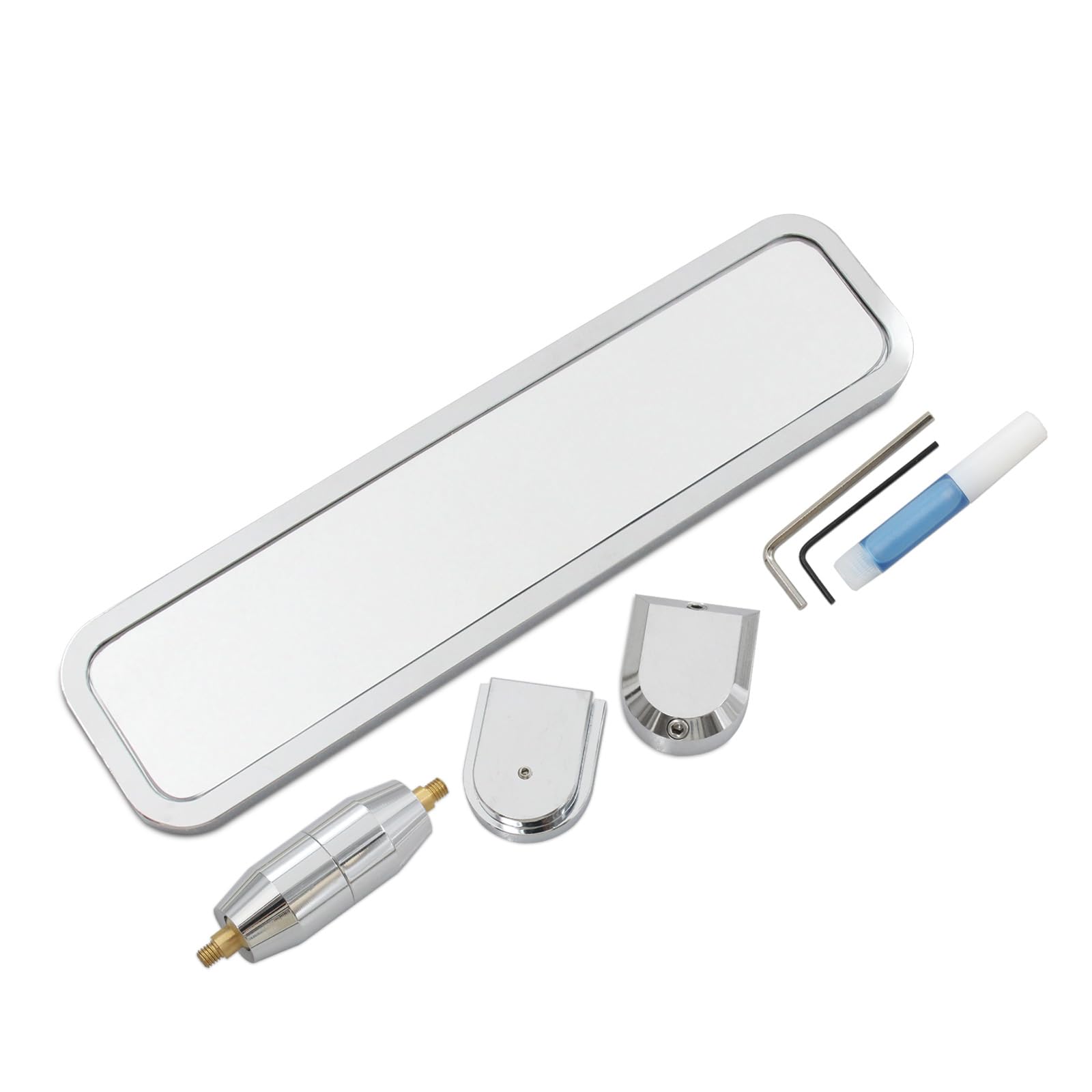 Photo 1 of QGHAUC Pivot Ball Milled Aluminum Polished Adjustable Interior Mirror