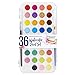 Artlicious - 36 Watercolor Cakes Paint Set with Built In Palette Lid Case & 2 Brushes