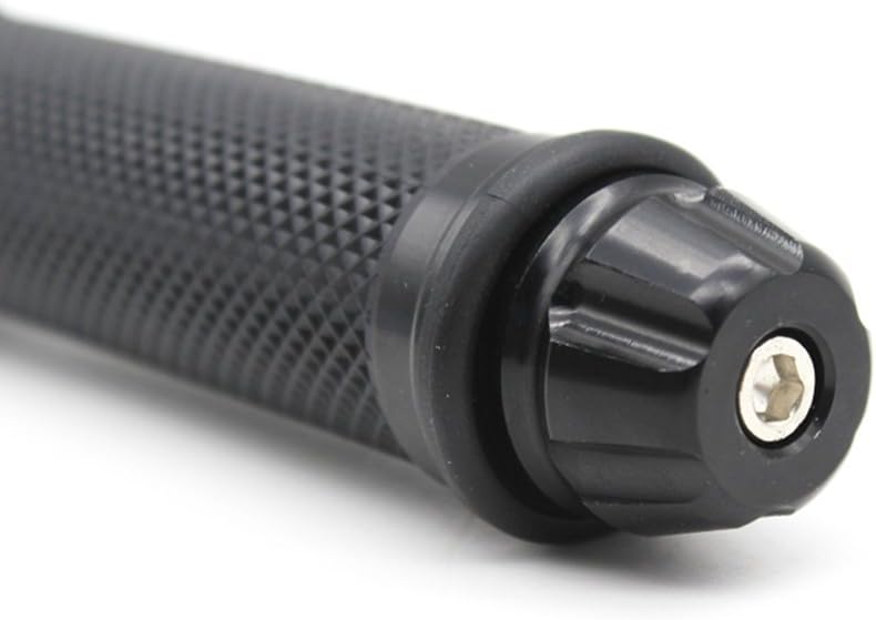 Nuoxinus Motorcycle Hand Grips with Bar End Cap, Racing CNC Aluminum & Soft Rubber Handlebar Universal for 7/8"(22mm) Handle Bar (Black): Automotive