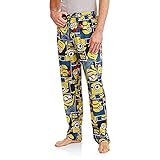 Despicable Me Minion Blocks Knit Graphic Sleep Lounge Pants,Blue/Yellow,Small