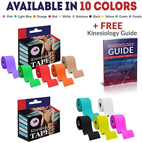 NYG Kinesiology Tape - Premium Uncut Water Resistant Muscle Support Tape for Pain Relief - 5cm x 5m Roll