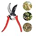 JERXUNY Hand Pruning Shear - Bypass Garden Shears, Shrub & Hedge Clippers, Tree Trimmer - Safety Lock, Sharp SK5 Steel Edge, Antiskid Handle Red