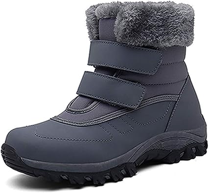 Amazon Qiage レディース ウィンターブーツ ムートンブーツ 防水 防寒 冬 女子 クッション カジュアル 雪 歩きやすい 疲れにくい 痛くない 母の日 やわらかい マジックテープシンプル 暖かい スノーシューズ スノーブーツ 防滑 レインシューズ