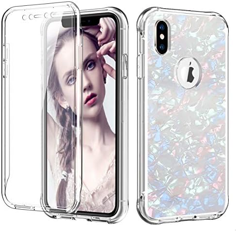 PIXIU for iPhone Xs Max Case, Lightweight Dual Layer(Built in Screen Protector) Full Body Shockproof Protective Soft TPU Bling Case for Apple iPhone Xs Max 6.5 inch 2018 Released