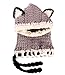 JennyShop Winter Kids Warm Fox Animal Hats Knitted Coif Hood Scarf Beanies for Autumn Winter, Grey
