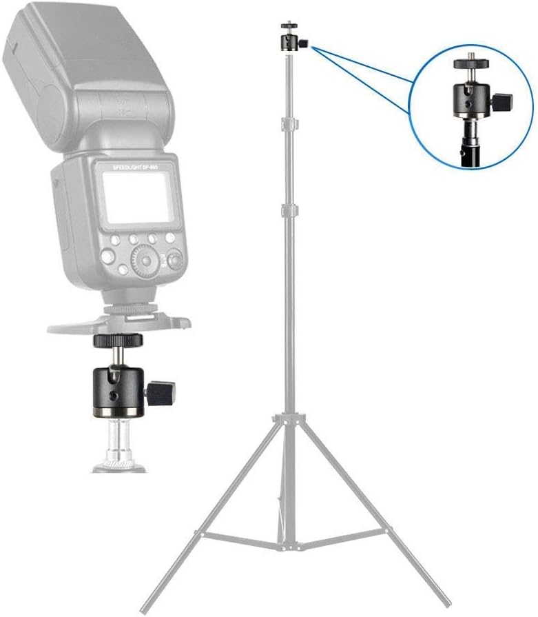 UTEBIT Mini Ball Head with 1/4" Hotshoe Mount Adapter 360 Degree Rotatable Aluminum Tripod Head for DSLR Cameras HTC Vive Tripods Monopods Camcorder Light Stand, Max. Load 6.6lbs : Camera & Photo
