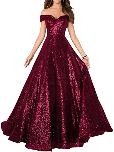 YIRENWANSHA 2019 Off Shoulder Prom Dress for Women Long Sequin Manual Beaded Formal Gown SHPD41