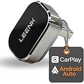 LEENK 2-in-1 Wireless CarPlay & Android Auto Adapter [2025 Upgrade], Aero-Aluminum Body & 2.5D Glass | Sleek Plug & Play | Du