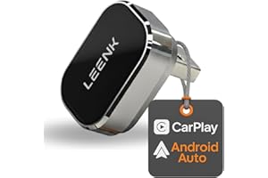 LEENK 2-in-1 Wireless CarPlay & Android Auto Adapter [2025 Upgrade], Aero-Aluminum Body & 2.5D Glass | Sleek Plug & Play | Du