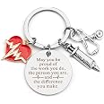 SHTALHST Nurse Keychain - Stainless Steel Inspirational Gift With Stethoscope & Mask Charm, White - View #3