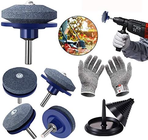 Smithcoco 5 Pcs Lawn Mower Blade Sharpener Drill Attachment Kit Includes Free Blade Balancer Gloves For Any Power Drill Or Hand Drill Sharpening Stone Mower Tools Buy Online At Best Price In