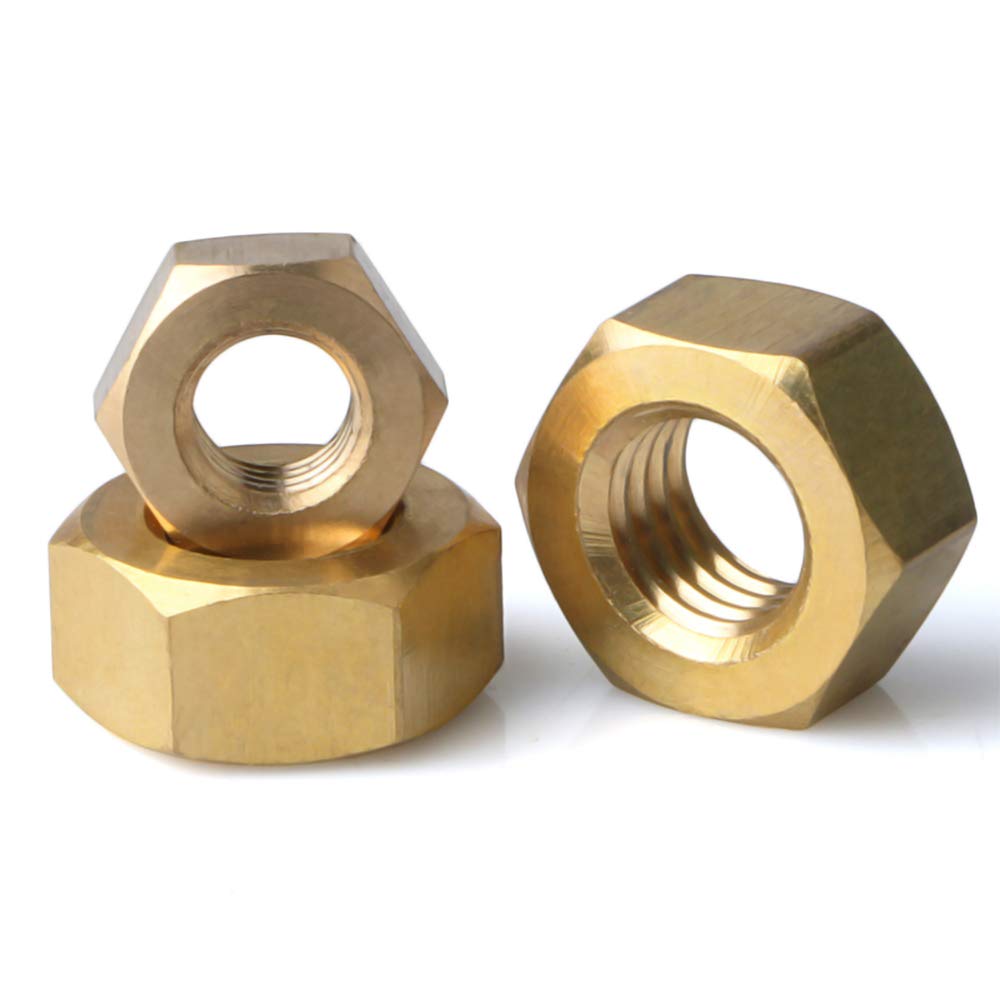 YOFASEN 200Pcs M1.4 Brass Hex Nut, Solid Brass, Brass Nut Copper Hexagonal Nut, Metric Full Threaded Nuts, Accessories Tool