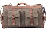 Blueblue Sky Oversized Leather Canvas Casual Travel Satchel Luggage Duffel Handbag#1858