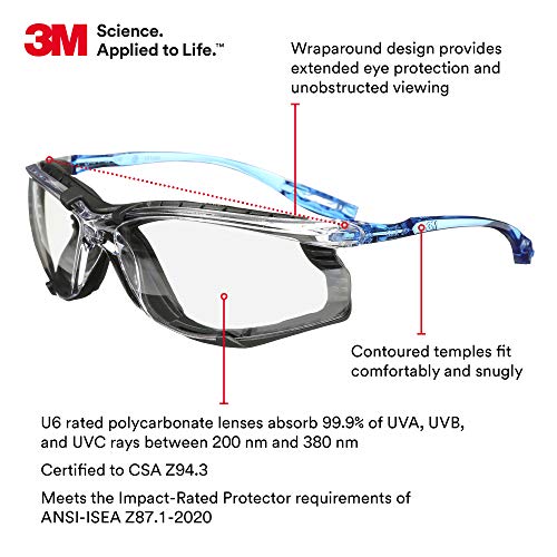 3M Safety Glasses, Virtua CCS, ANSI Z87, AntiFog, Indoor/Outdoor