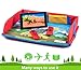 Kids Travel Tray - With FREE Crayons + Printable Childrens Activity Book. Small Portable Lap Accessory Organizer for Baby, Infant, Toddler to Play, Draw, Snack in Car Seat, Airplane, Bus, Stroller