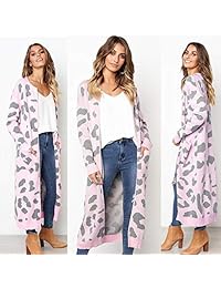 Blugibedramsh   Sudaderas abiertas para mujer, manga larga, para tejer, caliente, abrigos con bolsillo