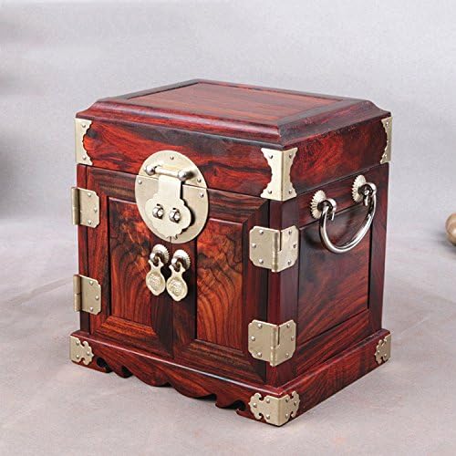 GFEI Rosewood jewelry box, Chinese antique wedding, wooden storage box / decorative handicrafts, single board, solid wood jewelry box, 17.6*14*18.4cm,c