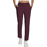 baleaf Womens Business Casual Pants Stretch Travel Pants On Airport with Zipper Pockets Dressy Slacks Golf Work Pull on
