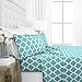 Italian Luxury 4 pcs Queen Size Sheets & Pillowcase Set w/ Deep Pockets - Microfiber Bedding Sets - Machine Washable - Aqua