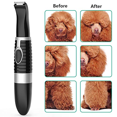 oneisall Dog Clippers,Cordless Small Pet Hair Trimmer,Low Noise Grooming Tool for Trimming Dog's Hair Around Paws, Eyes, Ears, Face, Rump-Black