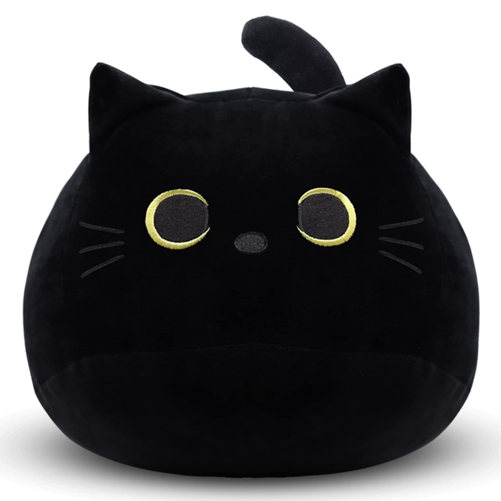 Yamepuia Black Cat Plush,30CM Black Cat Stuffed Animal Toy,Cute Cat Plushies Pillow, Soft Plush Pillow Baby Plush Toys Cat Shape Design Sofa Pillow Decoration Doll