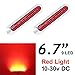 2pcs LEDVILLAGE Multi-Voltage 10v - 30v DC RED LED Sealed Light Clearance Universal Side Marker Light Trailer Truck with 9 LEDs + Chrome Rings