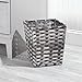 mDesign Small Woven Basket Trash Can Wastebasket - Square Garbage Container Bin for Bathrooms, Kitchens, Home Offices, Craft, Laundry, Utility Rooms, Garages - Gray