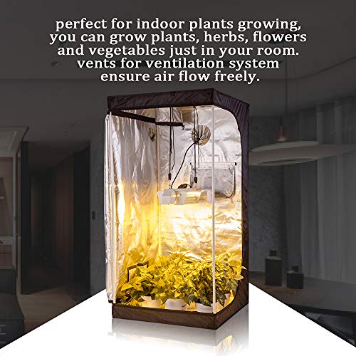 Growtent Garden 48"x48"x80" Reflective 600D Mylar Hydroponic Grow Tent with Observation Window and Floor Tray for Indoor Plant Growing - Thumbnail 6