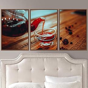 signwin 3 Piece Framed Canvas Wall Art Cup...