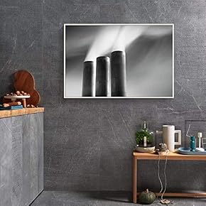 Floating Framed Canvas Wall Art for Living Room, Bedroom Black and White Landscape Canvas Prints for Home Decoration Ready to Hang - 16x24 inches