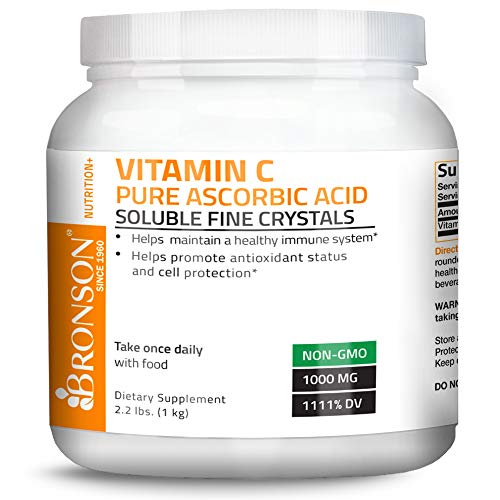 Bronson Vitamin C Crystals (Powder) 1 Kilo, 2.2 Lbs, or 35.3 Ounces