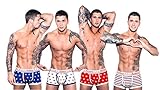 Andyshi 4 Pack Mens Flag Underwear Stripe Stars Boxer Briefs for Men