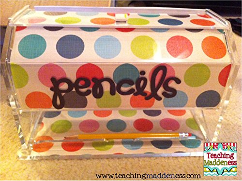 Pen and Pencil Dispenser Clear Acrylic Teachers Favorite Ready to Decorate - As Seen on Pinterest