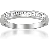 White Gold Princess Cut Diamond Three Stone Ring 0.45ct I/VS2 For Sale